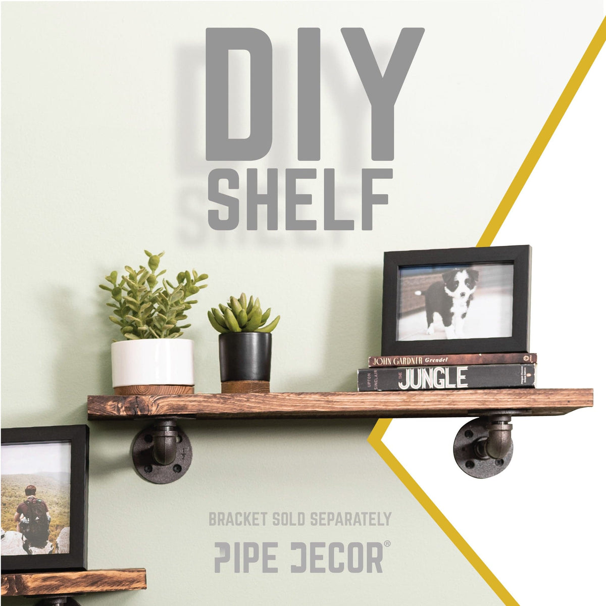 RESTORE Trail Brown 24 in. Wood Shelf (Wood Only) by PIPE DECOR