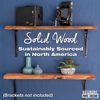 RESTORE Sunset Cedar 24 in. Live Edge Wood Shelf (Wood Only) by PIPE DECOR
