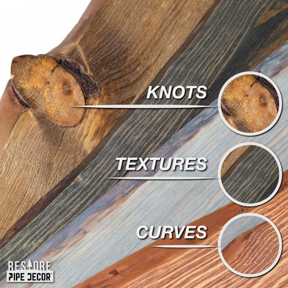 RESTORE Sunset Cedar 24 in. Live Edge Wood Shelf (Wood Only) by PIPE DECOR