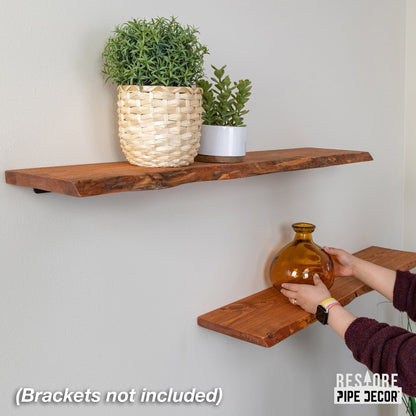 RESTORE Sunset Cedar 36 in. Live Edge Wood Shelf (Wood Only) by PIPE DECOR