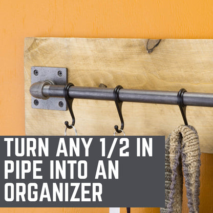 Pipe Hook for 1/2in. Black Pipe by PIPE DECOR