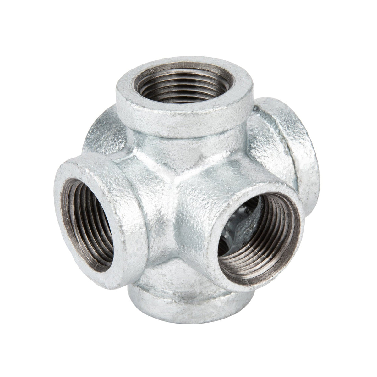 PIPE DECOR 1 in. galvanized iron 6-way pipe fitting