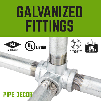 PIPE DECOR 1 in. galvanized iron 6-way pipe fitting, view 9