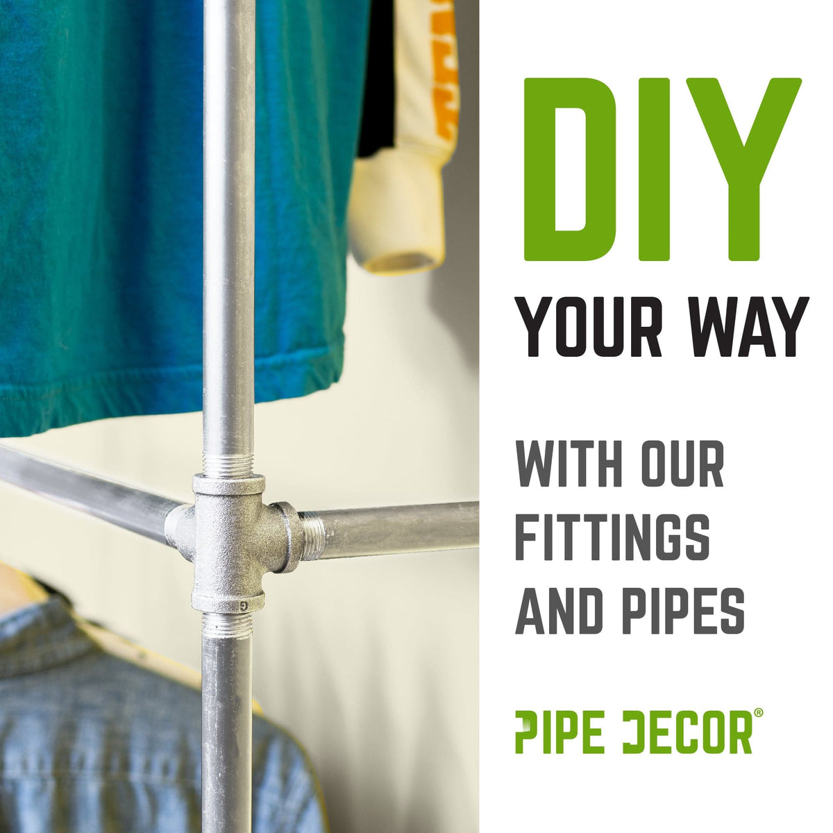PIPE DECOR 1 in. galvanized iron 6-way pipe fitting, view 10
