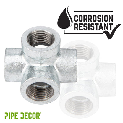 PIPE DECOR 1 in. galvanized iron 6-way pipe fitting, view 7