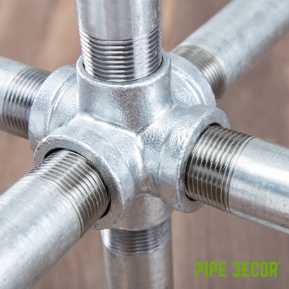 PIPE DECOR 1 in. galvanized iron 6-way pipe fitting, view 8