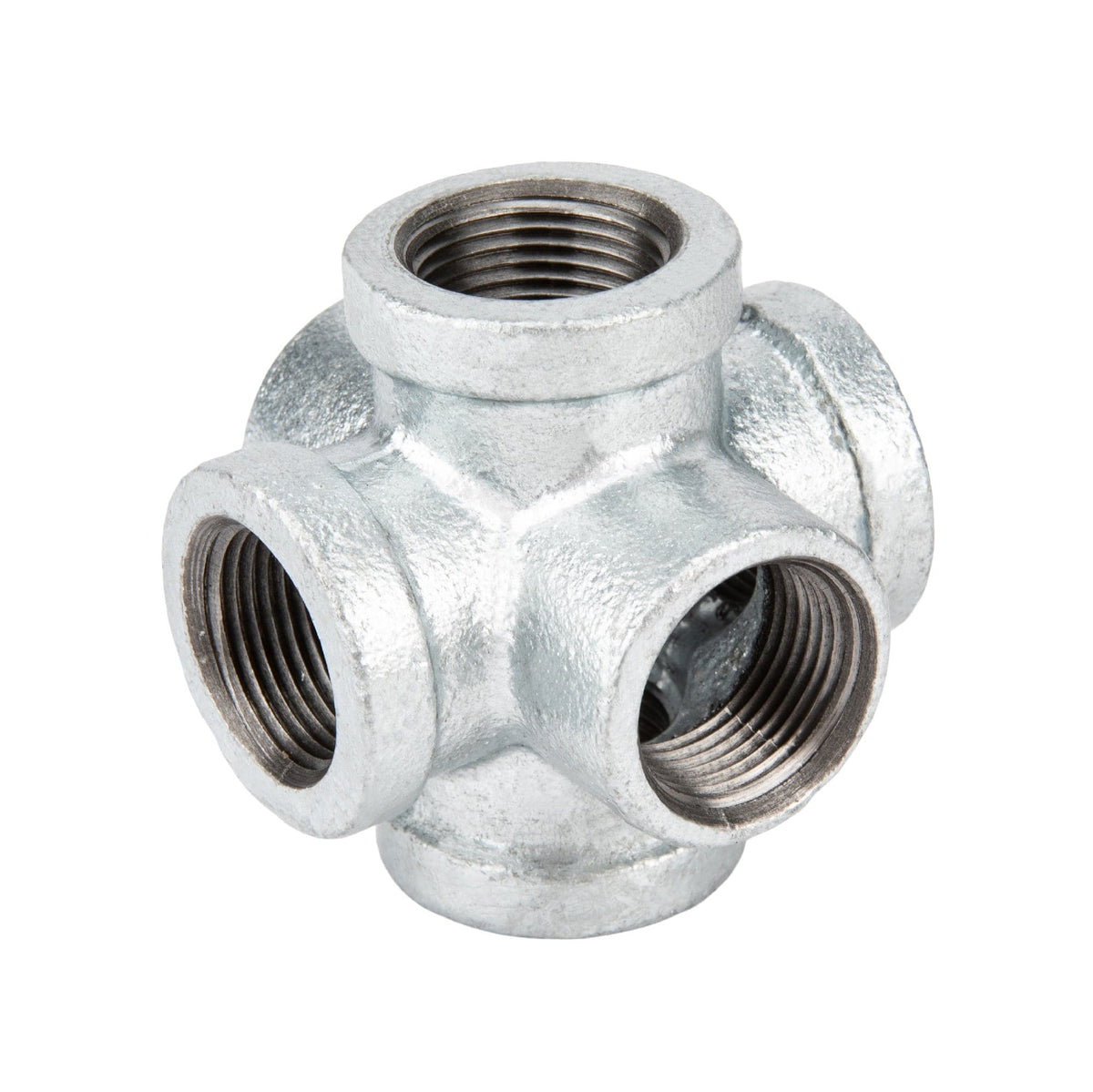 PIPE DECOR 1/2 in. galvanized iron 6-way pipe fitting