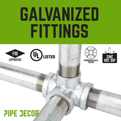 PIPE DECOR 1/2 in. galvanized iron 6-way pipe fitting, view 9