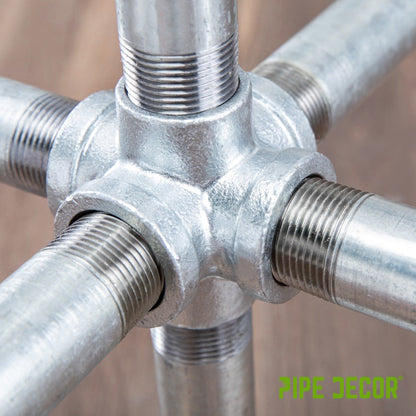 PIPE DECOR 1/2 in. galvanized iron 6-way pipe fitting, view 8