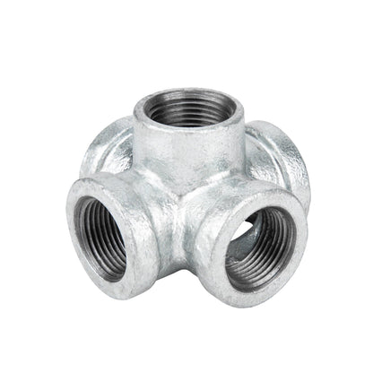 PIPE DECOR 1 in. galvanized iron 5-way pipe fitting