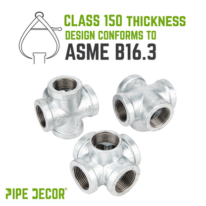 PIPE DECOR 1 in. galvanized iron 5-way pipe fitting, view 5