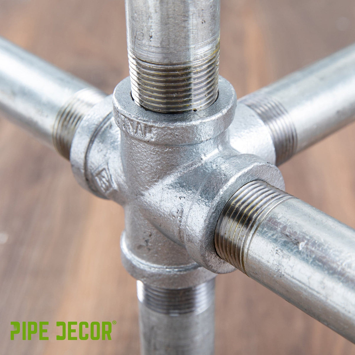 PIPE DECOR 1 in. galvanized iron 5-way pipe fitting, view 8