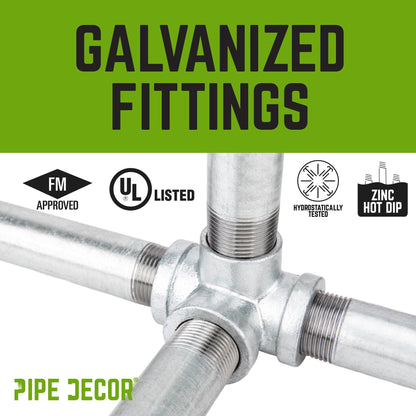 PIPE DECOR 1/2 in. galvanized iron square cap pipe fitting, view 9