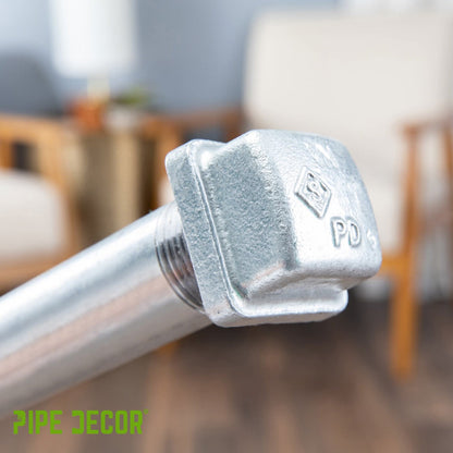 PIPE DECOR 1/2 in. galvanized iron square cap pipe fitting, view 8