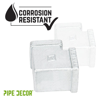 PIPE DECOR 1/2 in. galvanized iron square 90 degree elbow pipe fitting, view 7
