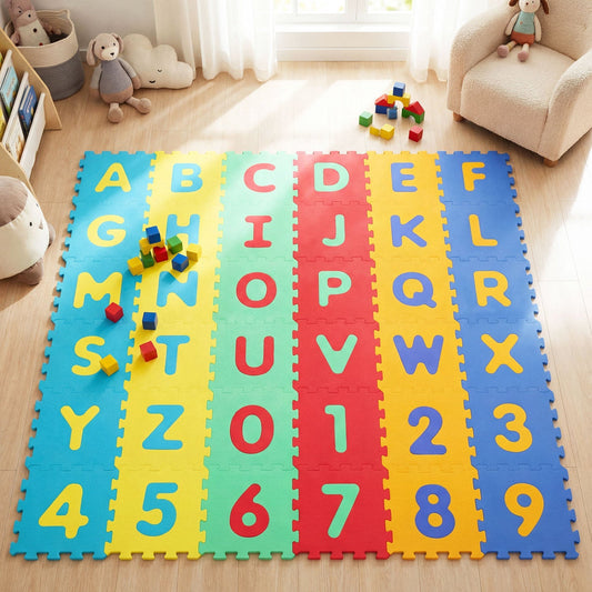 GBruno Store 36-piece interlocking baby puzzle floor tiles with letters