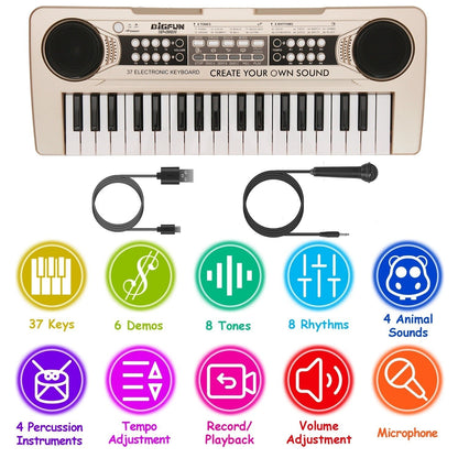 iMounTEK 37-key kids electronic keyboard with microphone, view 8