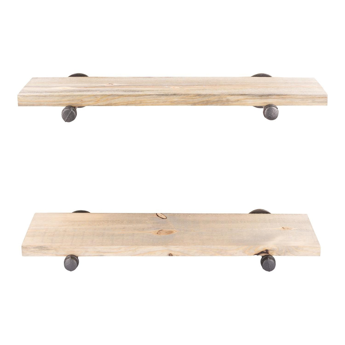 RESTORE Driftwood Tan 24 in. Shelves with Straight Brackets by PIPE DECOR