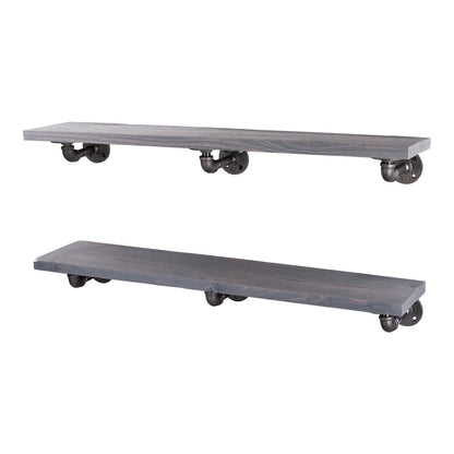 RESTORE Riverstone Grey 36 in. Shelves with L-Shaped Brackets by PIPE DECOR