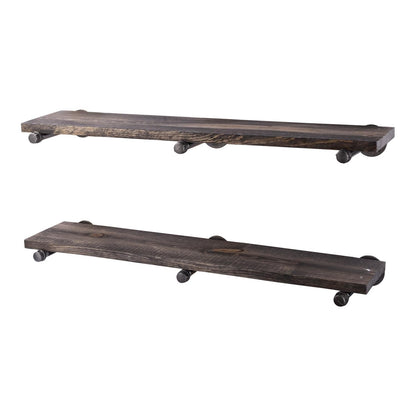 RESTORE Boulder Black 36 in. Shelves with Straight Brackets by PIPE DECOR