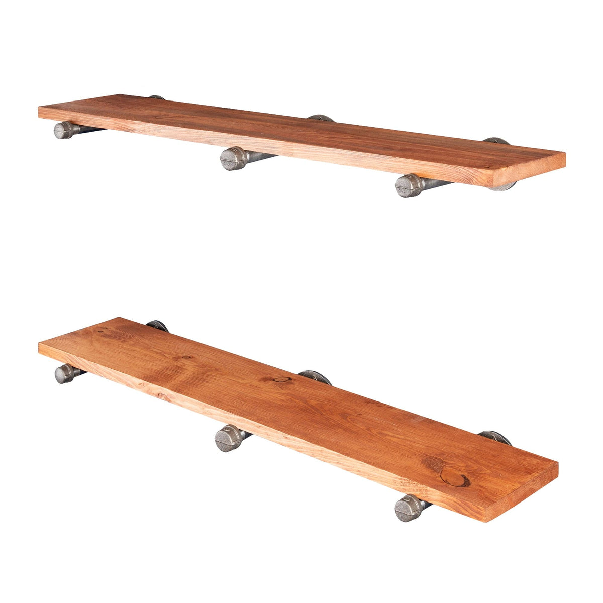 RESTORE Sunset Cedar 36 in. Shelves with Straight Brackets by PIPE DECOR
