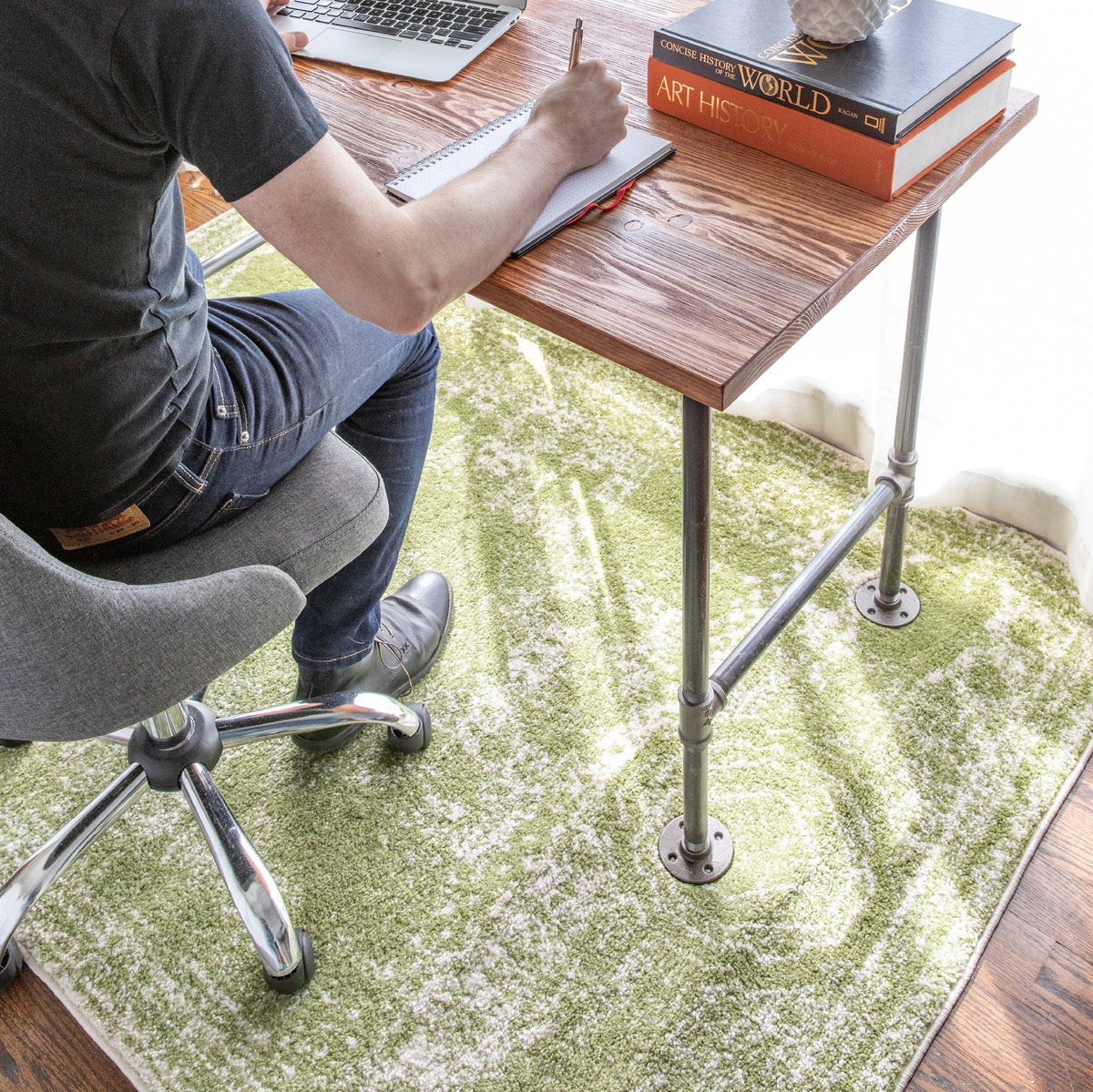 RESTORE Sunset Cedar Solid Wood Office Desk by PIPE DECOR