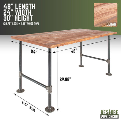 RESTORE Sunset Cedar Solid Wood Office Desk by PIPE DECOR