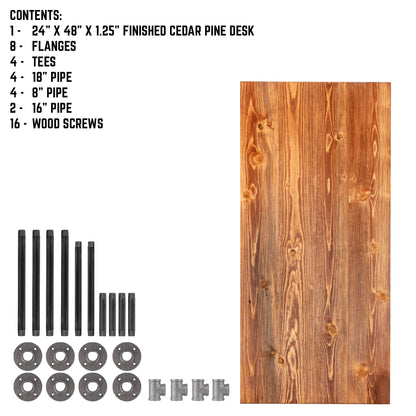 RESTORE Sunset Cedar Solid Wood Office Desk by PIPE DECOR