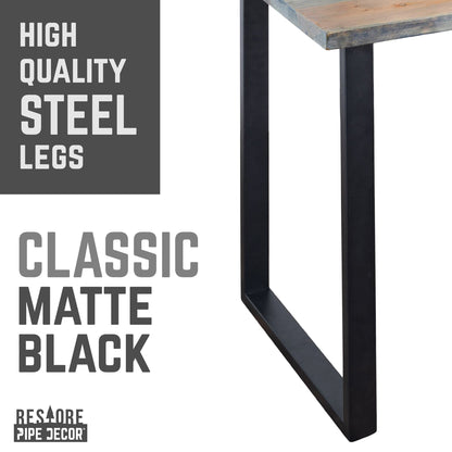Skyline Riverstone Grey Solid Wood Desk with 28 in. Landscape Legs by PIPE DECOR