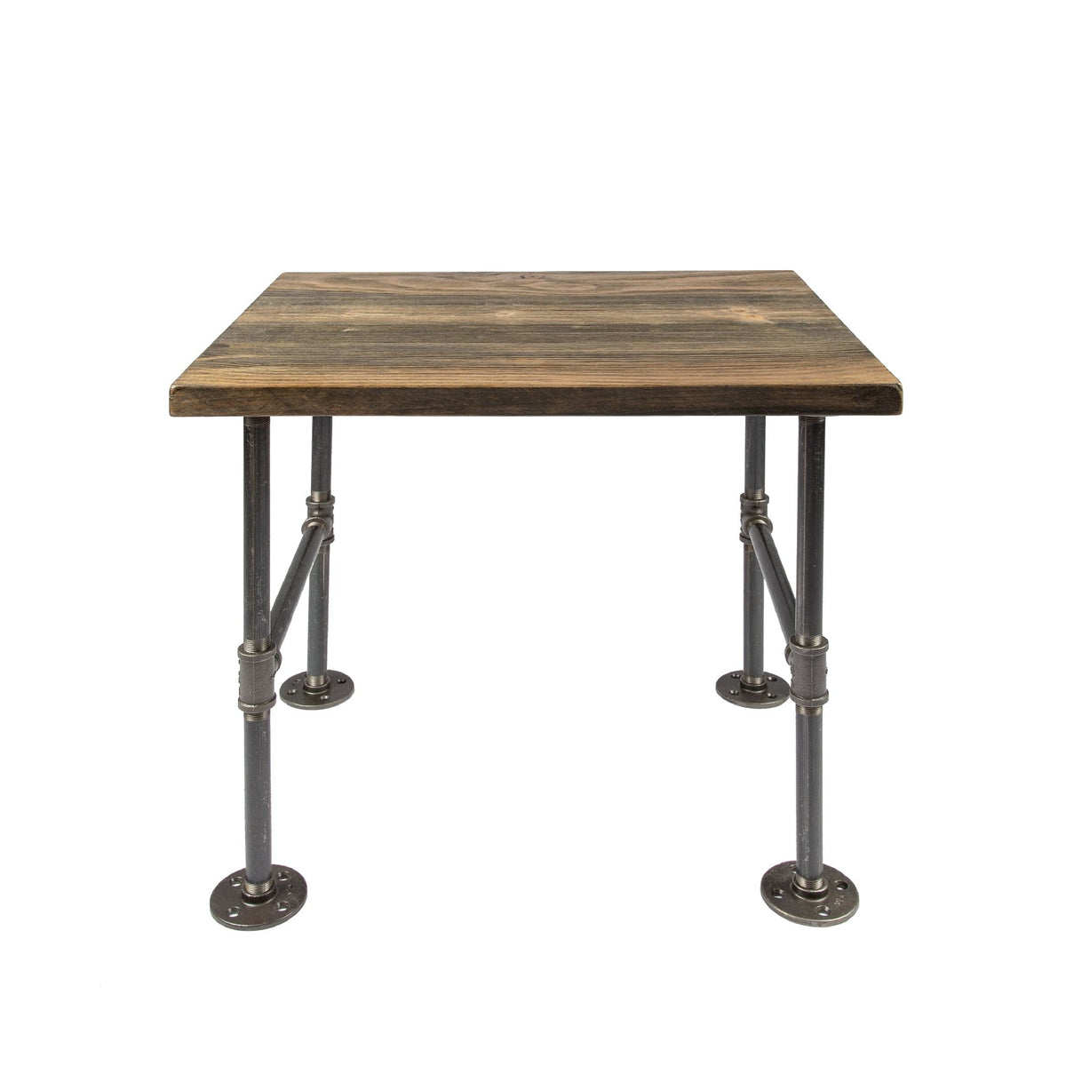 RESTORE Boulder Black Solid Wood End Table by PIPE DECOR