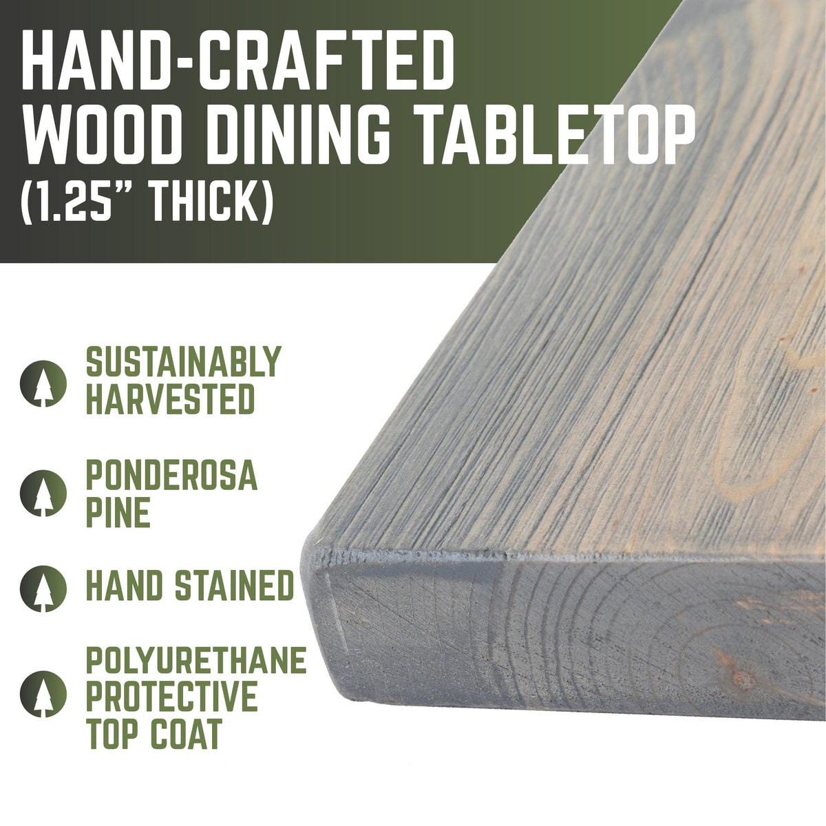 RESTORE Riverstone Grey Solid Wood Dining Table by PIPE DECOR