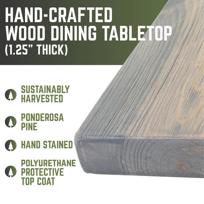 RESTORE Riverstone Grey Solid Wood Dining Table by PIPE DECOR