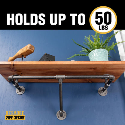 PIPE DECOR 36 in. wall mounted clothing rack with Sunset Cedar wood shelf, view 8