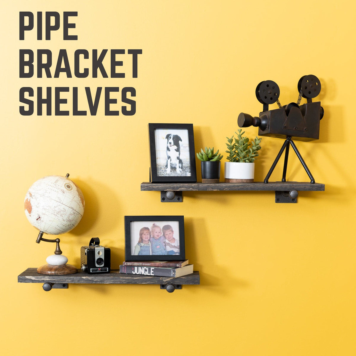 Infographic 3 for the PIPE DECOR 1/2 in. x 8 in. square flange black pipe shelf bracket kit, 4-pack