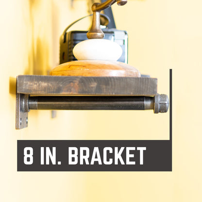 Infographic 2 for the PIPE DECOR 1/2 in. x 8 in. square flange black pipe shelf bracket kit, 4-pack