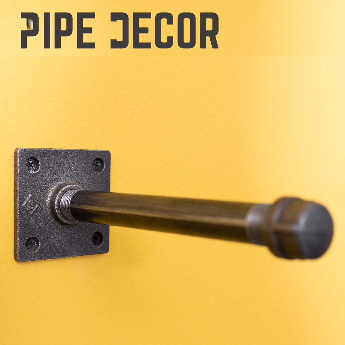 Infographic 1 for the PIPE DECOR 1/2 in. x 8 in. square flange black pipe shelf bracket kit, 4-pack
