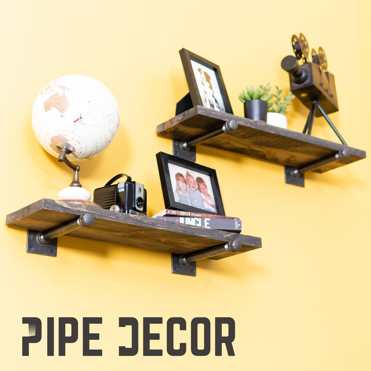 Infographic 4 for the PIPE DECOR 1/2 in. x 8 in. square flange black pipe shelf bracket kit, 4-pack
