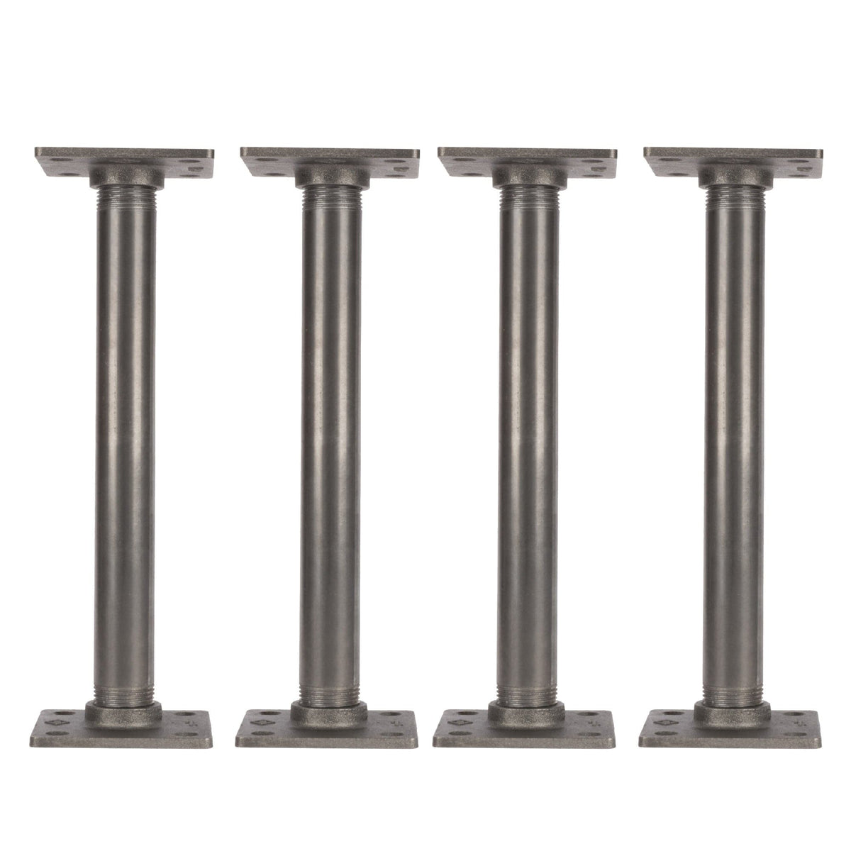 PIPE DECOR 1 in. x 12 in. square flange pipe table legs, 4-pack