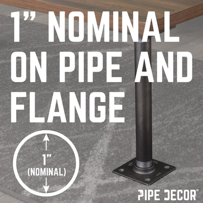 PIPE DECOR 1 in. x 12 in. square flange pipe table legs, 4-pack, view 5