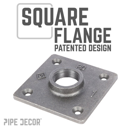 PIPE DECOR 1 in. x 30 in. square flange pipe table legs, 4-pack, view 4