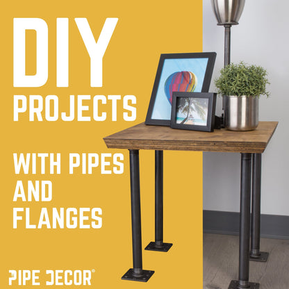 PIPE DECOR 1 in. x 30 in. square flange pipe table legs, 4-pack, view 7