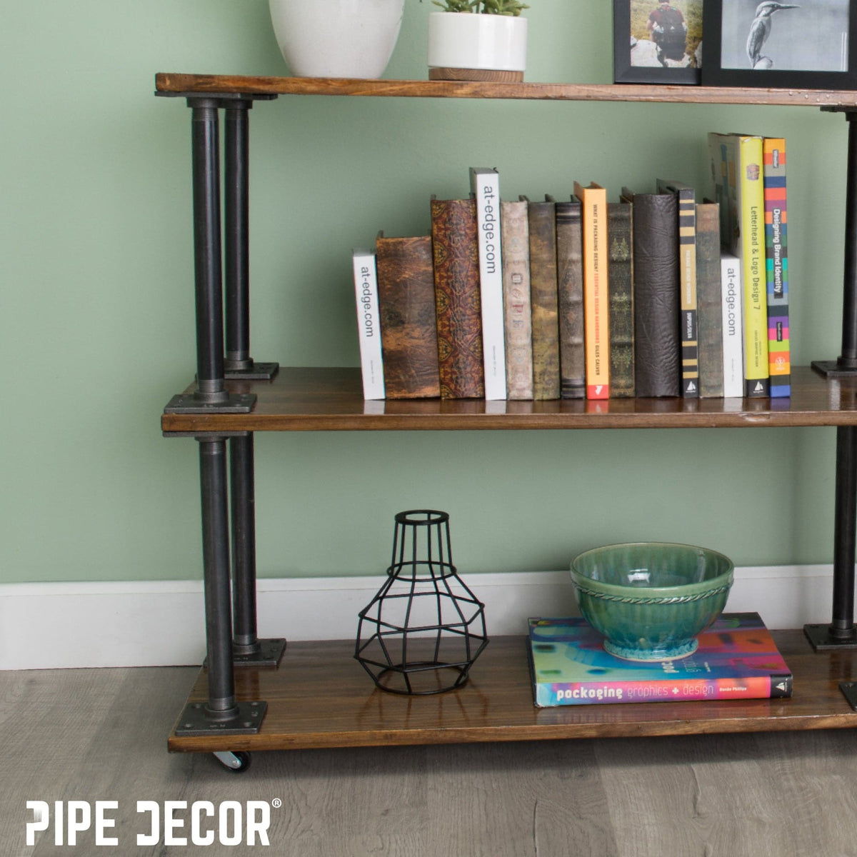 PIPE DECOR 3/4 in. x 24 in. square flange pipe table legs, 4-pack, view 8
