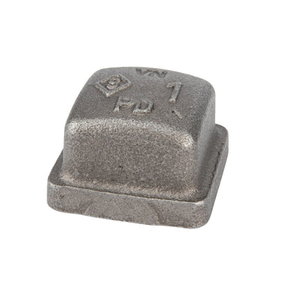 PIPE DECOR 1 in. black iron square cap pipe fitting