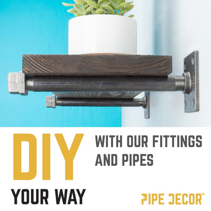 PIPE DECOR 1 in. black iron square cap pipe fitting, view 7
