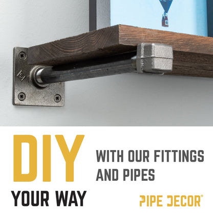 PIPE DECOR 3/4 in. black iron square cap pipe fitting, view 8