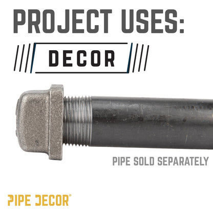 PIPE DECOR 3/4 in. black iron square cap pipe fitting, view 6