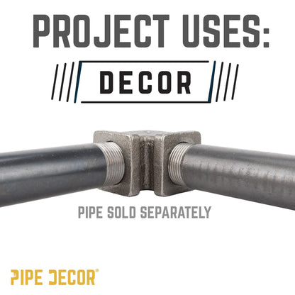 PIPE DECOR 1/2 in. black iron square 90 degree elbow pipe fitting, view 6