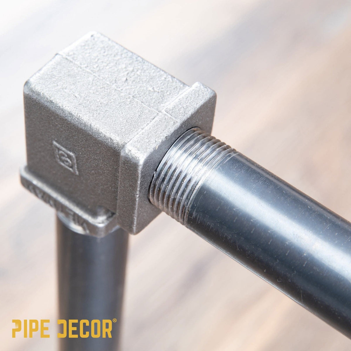 PIPE DECOR 1/2 in. black iron square 90 degree elbow pipe fitting, view 7