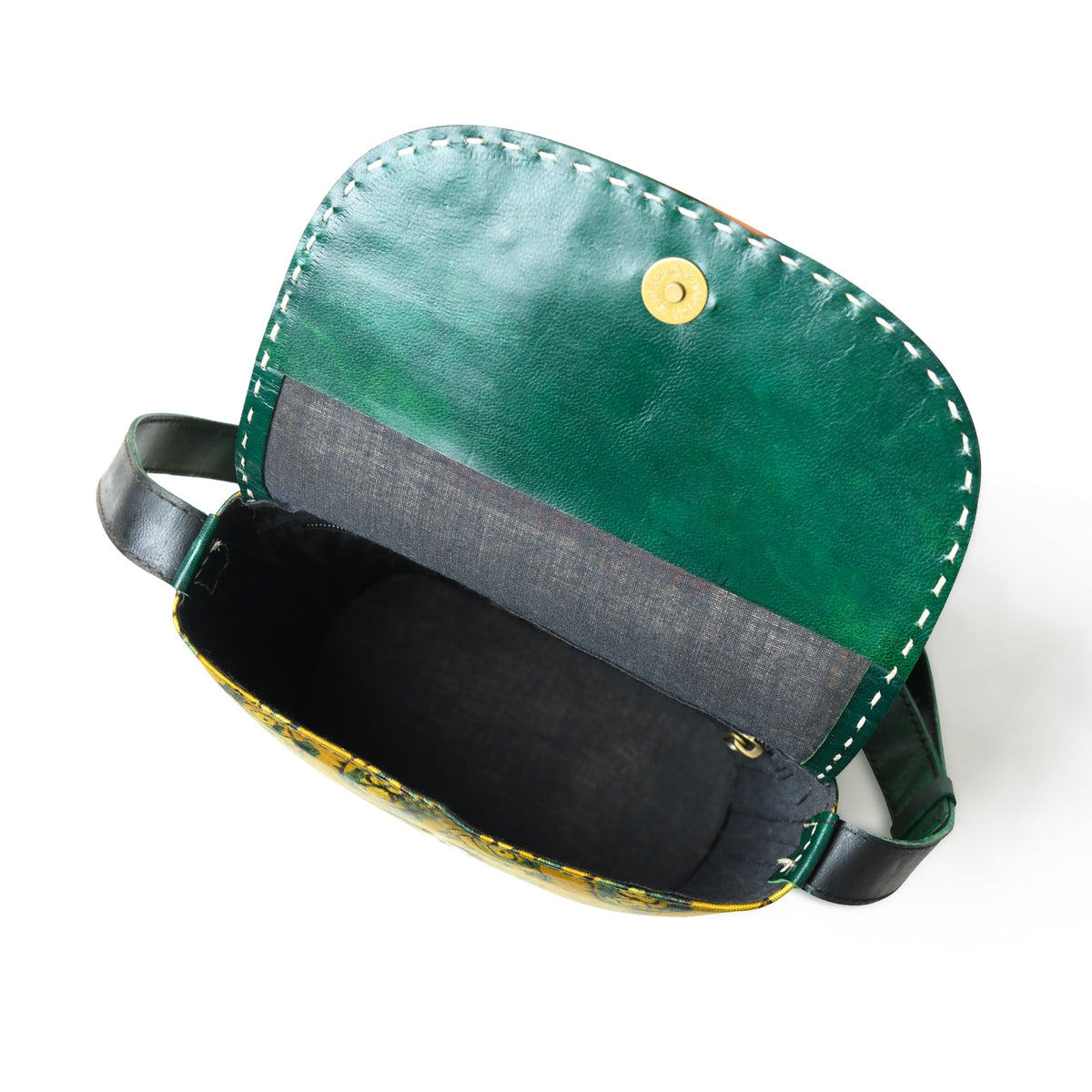 Vibrant Heritage Ajrakh Satchel by Classy Leather Bags
