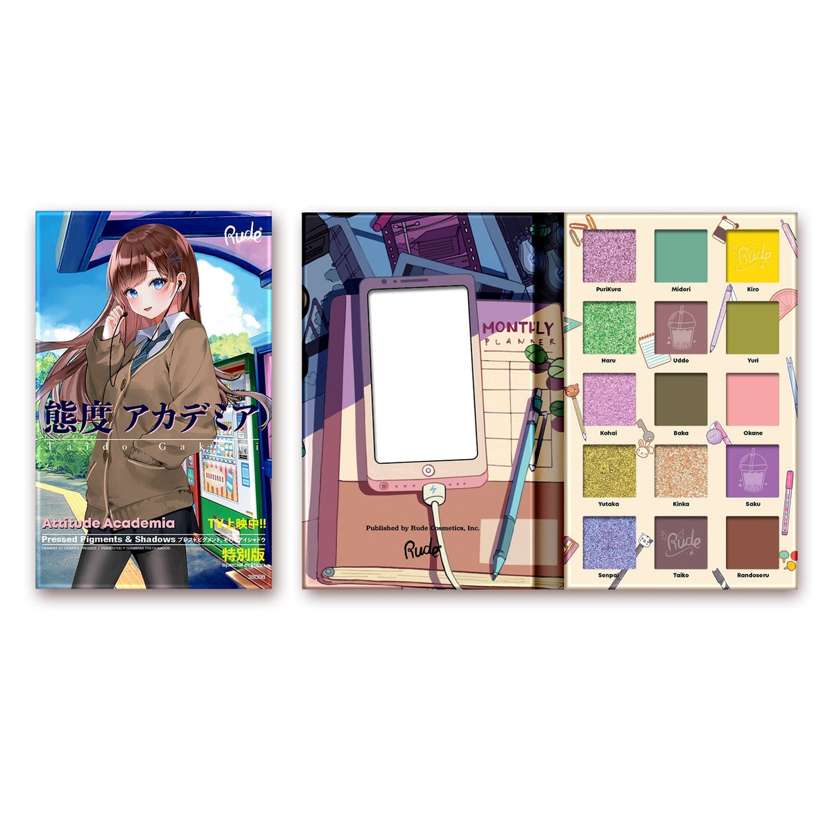 RUDE Manga Collection Pressed Pigments & Shadows - Attitude Academia - Attitude Academia by Avera Group